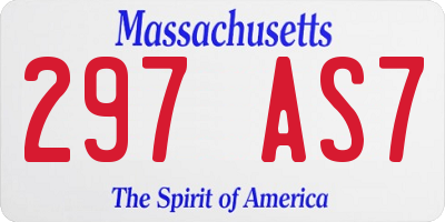 MA license plate 297AS7