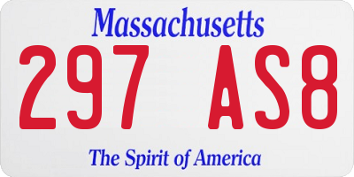 MA license plate 297AS8