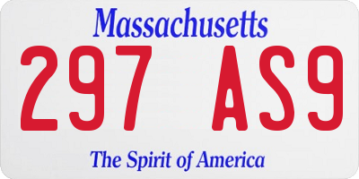 MA license plate 297AS9