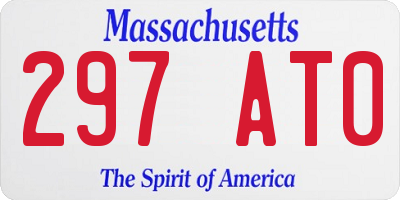 MA license plate 297AT0