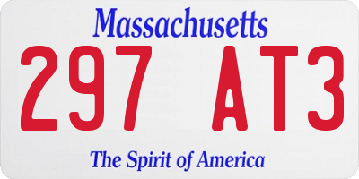 MA license plate 297AT3
