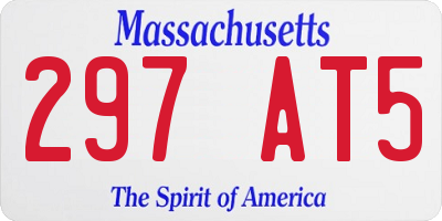 MA license plate 297AT5