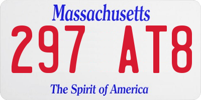 MA license plate 297AT8
