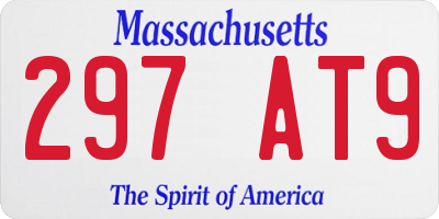 MA license plate 297AT9