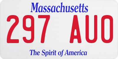 MA license plate 297AU0