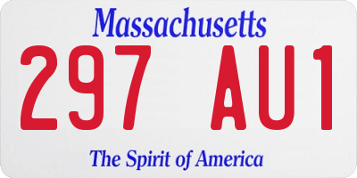 MA license plate 297AU1
