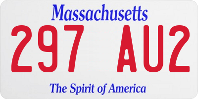 MA license plate 297AU2