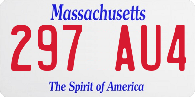 MA license plate 297AU4