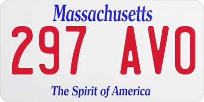 MA license plate 297AV0