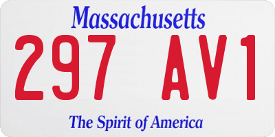 MA license plate 297AV1