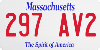 MA license plate 297AV2