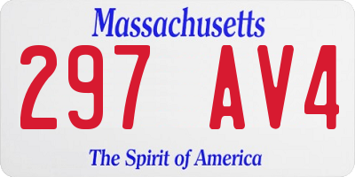 MA license plate 297AV4