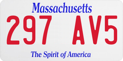 MA license plate 297AV5