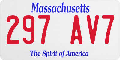 MA license plate 297AV7