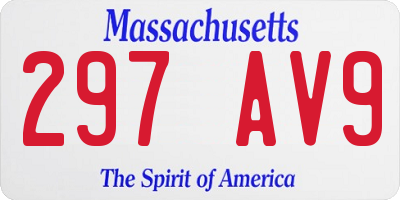 MA license plate 297AV9