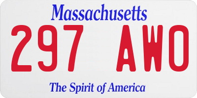 MA license plate 297AW0