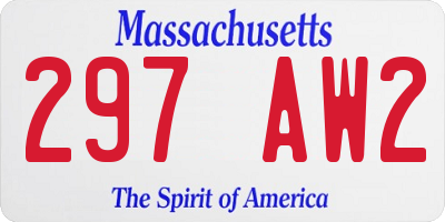 MA license plate 297AW2