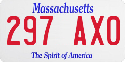 MA license plate 297AX0
