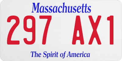MA license plate 297AX1
