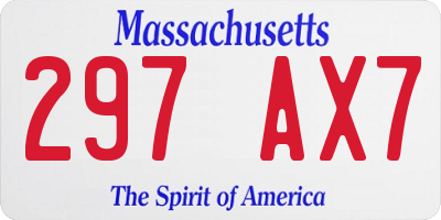 MA license plate 297AX7