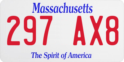 MA license plate 297AX8