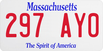 MA license plate 297AY0