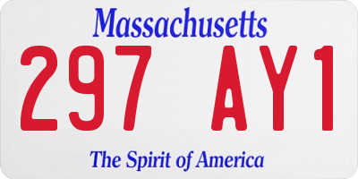 MA license plate 297AY1