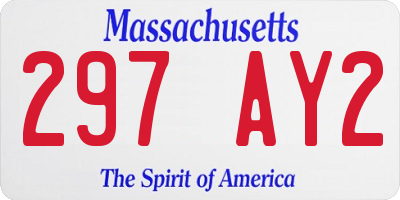 MA license plate 297AY2