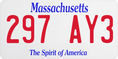 MA license plate 297AY3