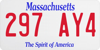 MA license plate 297AY4
