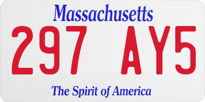 MA license plate 297AY5