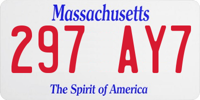 MA license plate 297AY7