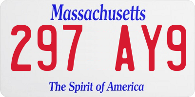 MA license plate 297AY9