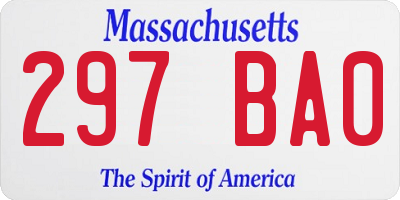 MA license plate 297BA0