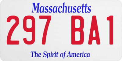 MA license plate 297BA1