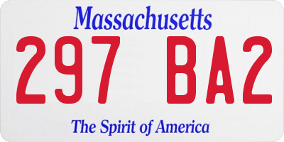 MA license plate 297BA2