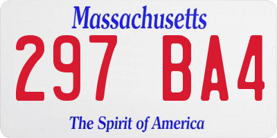 MA license plate 297BA4