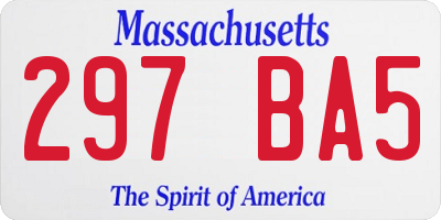 MA license plate 297BA5