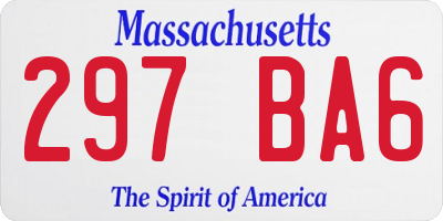 MA license plate 297BA6