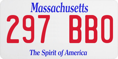 MA license plate 297BB0