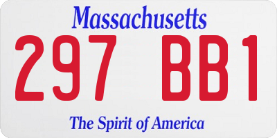 MA license plate 297BB1