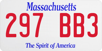 MA license plate 297BB3