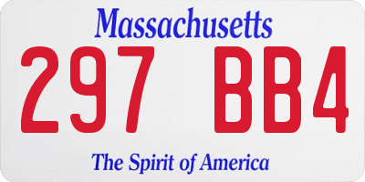 MA license plate 297BB4