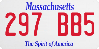 MA license plate 297BB5