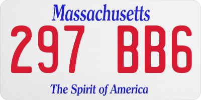 MA license plate 297BB6