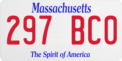 MA license plate 297BC0