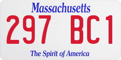 MA license plate 297BC1
