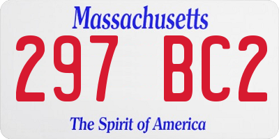 MA license plate 297BC2