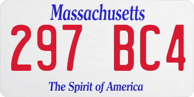 MA license plate 297BC4