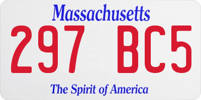 MA license plate 297BC5